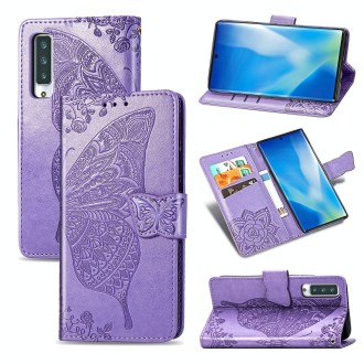 For Arrows NX9 F-52A Butterfly Love Flower Embossed Horizontal Flip Leather Case with Bracket / Card Slot / Wallet / Lanyard(Lig