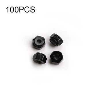 100 PCS iFlight M2 / M3 6061 Aluminum Screw Nuts Nylon Insert Self Lock Nut for RC FPV Racing Drone Accessories(Black)