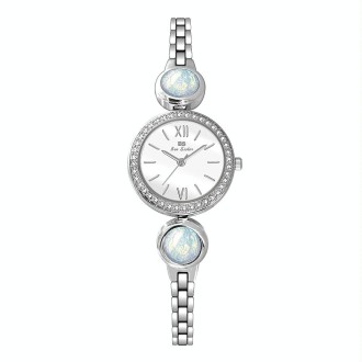 BS Bee Sister FA1649 Retro Malachite Small Green Watch Temperament Ladies Watch(Silver White)