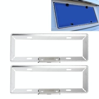 2 PCS Car License Plate Frames Car Styling License Plate Frame Magnesium Alloy Universal License Plate Holder Car Accessories(Si