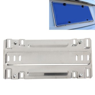 Stainless Steel License Plate Bracket Vehicle License Plate Bracket Bottom Plate Automobile License Plate Conversion Frame(Silve