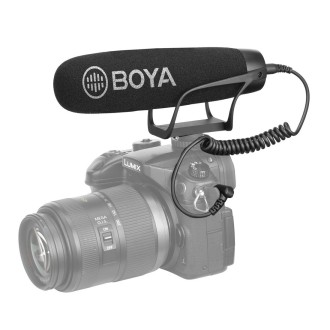 BOYA BY-BM2021 Shotgun Super-Cardioid Condenser Broadcast Microphone with Windshield for Canon / Nikon / Sony DSLR Cameras, Smar