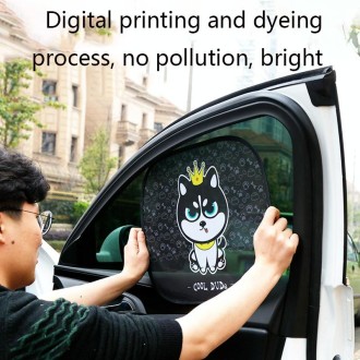 N978 2 Sets Summer Cartoon Car Electrostatic Adsorption Side Window Shade Sticker(One Pair  Bunny)