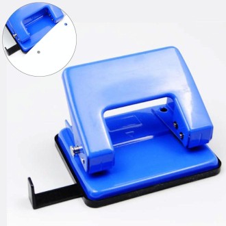 Fashion Portable Mini Office School Double Hole Punching Machine Manual Drilling(Blue)