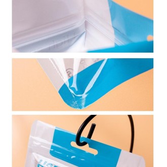 100 PCS Data Cable Packaging Bag Plastic Sealing Bag, Size:8x14cm(Blue)