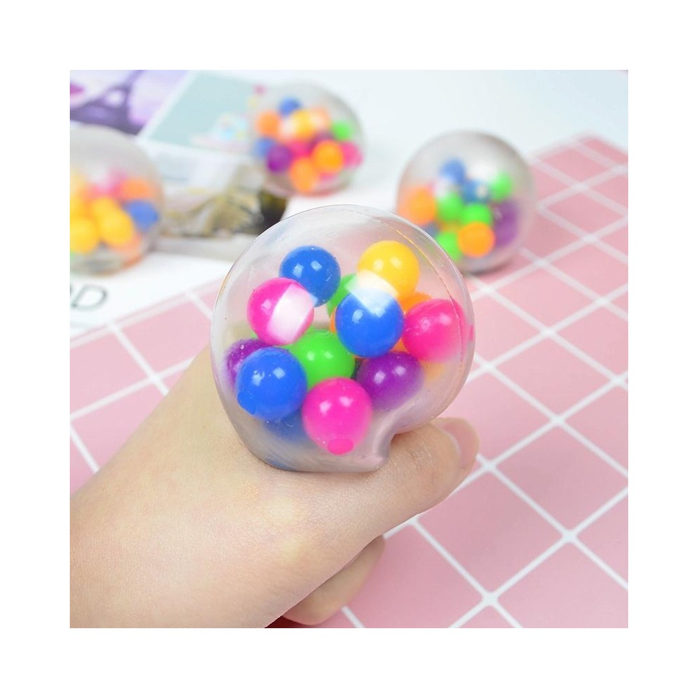 6 PCS 6cm Color Beads TPR Vent Ball Decompression Toy, Colour: Color Ball