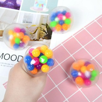 6 PCS 6cm Color Beads TPR Vent Ball Decompression Toy, Colour: Color Ball