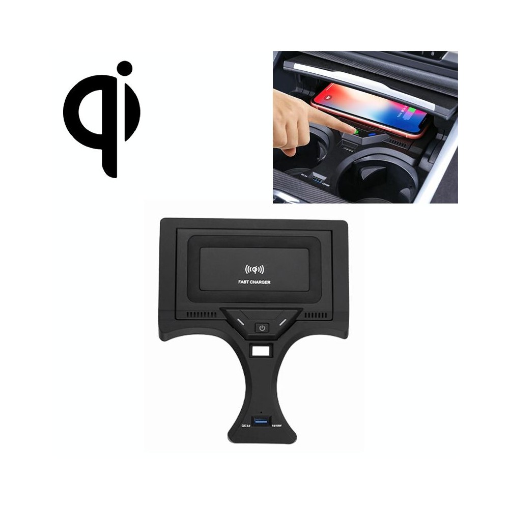 HFC-1017 Car Qi Standard Wireless Charger 10W Quick Charging for BMW 3 Series 2020-2022, Left Driving