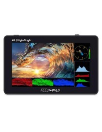 FEELWORLD F6 PLUSX 5.5 inch High Bright 1600nit Touch Screen DSLR Camera Field Monitor IPS FHD1920x1080 4K HDMI(Black)