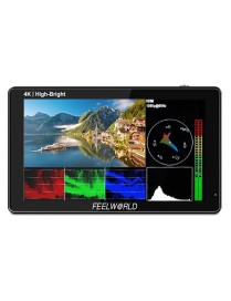 FEELWORLD LUT5E 5.5 inch High Bright 1600nit Touch Screen DSLR Camera Field Monitor F970 External Power and Install Kit 4K HDMI 