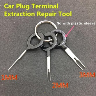 3 PCS Auto Car Plug Circuit Board Wire Harness Terminal Extraction Pick Connector Crimp Pin Back Needle Remove Tool