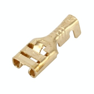 100 PCS 6.3mm Cable Spade Plug Connector Gold Plated Copper Cable Terminal DIY Terminal Connectors