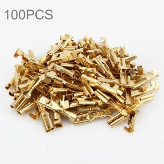 100 PCS 2.8mm Speaker Cable Spade Plug Connector Gold Plated Copper Speaker Cable Terminal