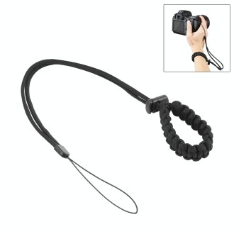 PULUZ Braided Sport Anti-lost Camera Adjustable Wrist Strap (Black)