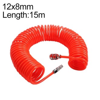 LAIZE Compressor Air Flexible PU Spring Tube with Connector, Specification:12x8mm, 15m