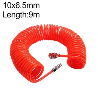 LAIZE Compressor Air Flexible PU Spring Tube with Connector, Specification:10x6.5mm, 9m