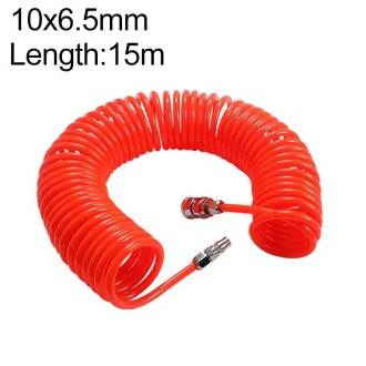 LAIZE Compressor Air Flexible PU Spring Tube with Connector, Specification:10x6.5mm, 15m