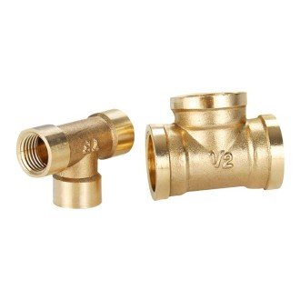 LAIZE Internal Thread Plumbing Copper Pipe Fittings, Caliber:1 Point(Three Way)