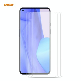 For OnePlus 9 / 9R 5 PCS ENKAY Hat-Prince 0.26mm 9H 2.5D Curved Edge Tempered Glass Film