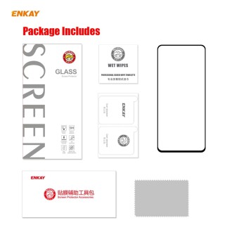 For OnePlus 9 / 9R ENKAY Hat-Prince Full Glue 0.26mm 9H 2.5D Tempered Glass Full Coverage Film