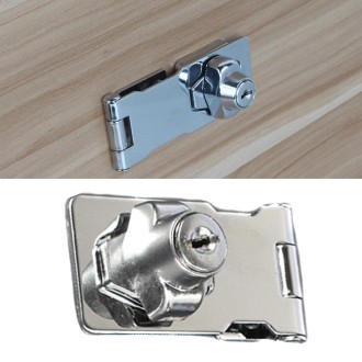 2.5 inch Non-Interlocking No Hole Hook With Locking Hasp Chest Of Drawers Door Lock With Iron Key