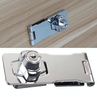 3 inch Interlocking No Hole Hook With Locking Hasp Chest Of Drawers Door Lock With Iron Key