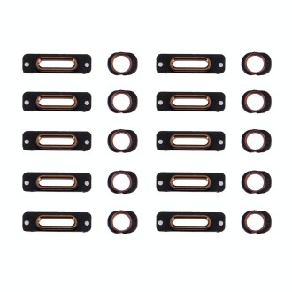 10 PCS 2 in 1 for iPhone SE Charging Port Retaining Brackets + Headphone Jack Rings(Rose Gold)