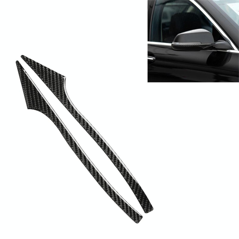 Carbon Fiber Car Rearview Mirror Bumper Strip Decorative Sticker for BMW 5 Series E60 2008-2010 / F10 2011-2017 /  F07 2010-2015