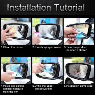 For BAOJUN 630 Car PET Rearview Mirror Protective Window Clear Anti-fog Waterproof Rain Shield Film