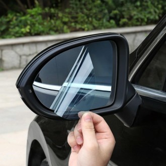 For BAOJUN 630 Car PET Rearview Mirror Protective Window Clear Anti-fog Waterproof Rain Shield Film