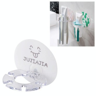 Plastic Toothbrush Holder Toothpaste Storage Tooth Brush Dispenser(WHITE)