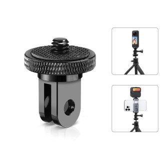 PULUZ 1/4 inch Screw Metal Tripod Mount Action Camera Adapter (Black)