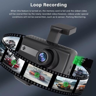 Front and Rear Dual Camera HD InfraredNight Vision Car Dash Cam Driving Recorder