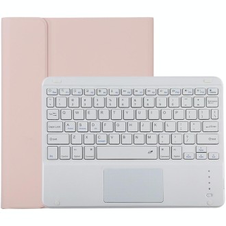 TG-102BC Detachable Bluetooth White Keyboard + Microfiber Leather Tablet Case for iPad 10.2 inch / iPad Air (2019), with Touch P