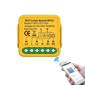 WiFi+RF Graffiti Curtain Switch On / Off Module