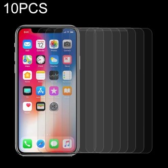 For iPhone X 10pcs 0.26mm 9H Surface Hardness Explosion-proof Non-full Screen Tempered Glass Screen Film