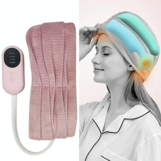 K2009 Air Wave Head Massage Device Heating Compress Airbag Home Sleep Massage Instrument(Pink)