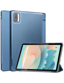 For Blackview Tab 12 / 12 Pro 3-fold Semi-transparent Frosted Smart Leather Tablet Case(Blue)