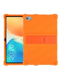 For Teclast M40 Plus Shockproof Silicone Tablet Protective Case with Holder(Orange)