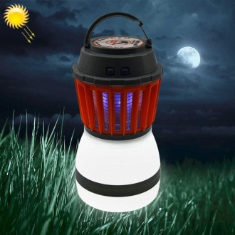 IP67 Waterproof LED Mosquito Killer Night Lamp Rechargeable Outdoor Travel Insects Flies Pest Killer with Solar Panel