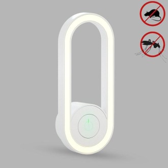 Ultrasonic Night Light Mosquito Repellent Household Mite Remover Repellent, US Plug(White)