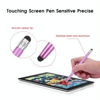 Universal Cloth Head + Silicone Head Stylus(Purple)