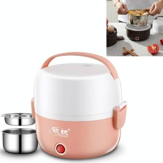 LINGRUI Multi-Function Electric Lunch Box Electric Heating Insulation Cooking Mini Rice Cooker, CN Plug, Specification:Double La