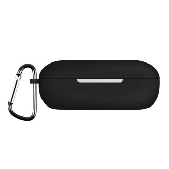 For Huawei FreeBuds SE Pure Color Bluetooth Earphone Silicone Case with Hook(Black)