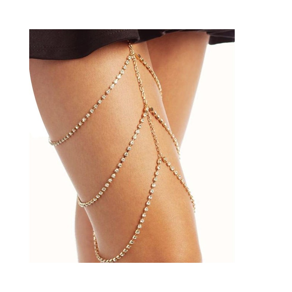 Layered Thigh Chain Women Body Chain, Color: SKU2556 Gold