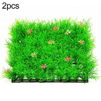 2 PCS Simulation Lawn Shopping Mall Indoor And Outdoor Fish Tank Turtle Tank Green Plant Decoration, Size: 25x25x3.5cm, Style:Sn