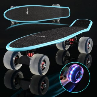 Shining Fish Plate Scooter Single Tilt Four Wheel Skateboard with 72mm Grinding Flash Wheel(Black)