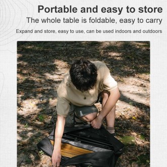 Naturehike NH19Z003-D Outdoor Camping Portable Retractable Folding Table, Size: 121.5x68cm (Wood)