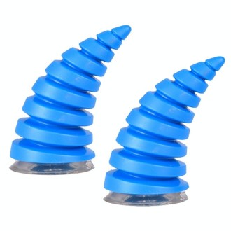 2PCS Motorcycle Horn Sucker Helmet Decoration(Blue)