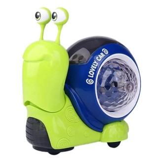 Children Electrical Crawling Snail Toys Sound And Light Projection Snail Fun Toys(Green)